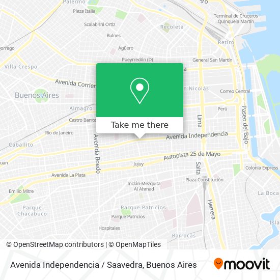 Mapa de Avenida Independencia / Saavedra
