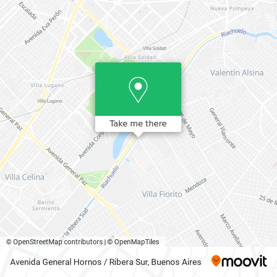 Mapa de Avenida General Hornos / Ribera Sur