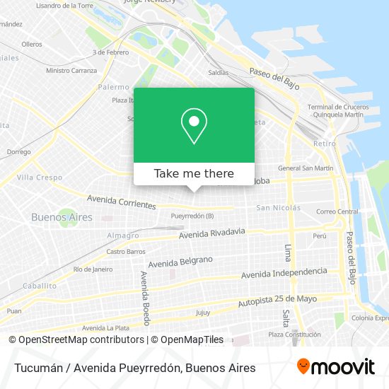 Tucumán / Avenida Pueyrredón map