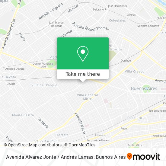 Avenida Alvarez Jonte / Andrés Lamas map