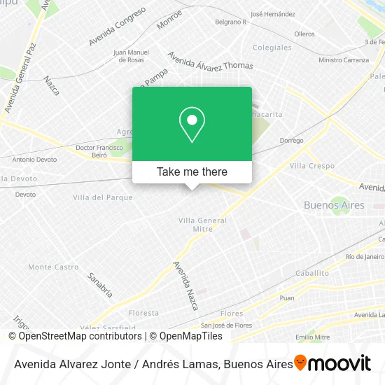 Mapa de Avenida Alvarez Jonte / Andrés Lamas
