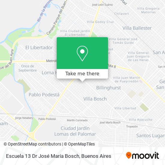 Mapa de Escuela 13 Dr José María Bosch