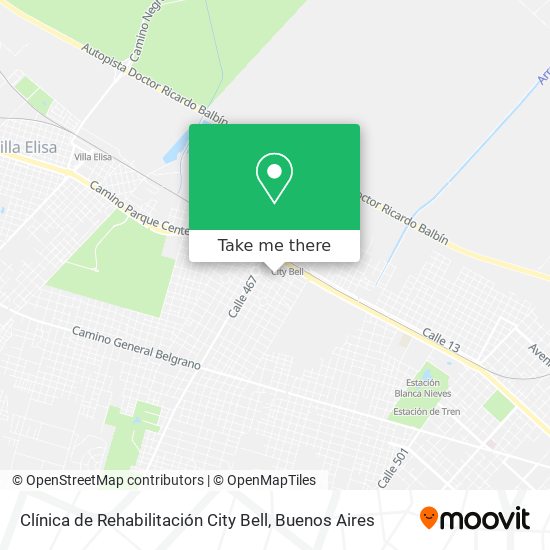 Clínica de Rehabilitación City Bell map