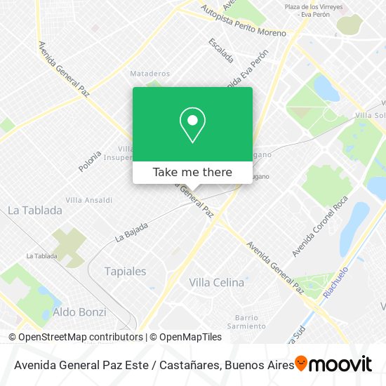 Avenida General Paz Este / Castañares map