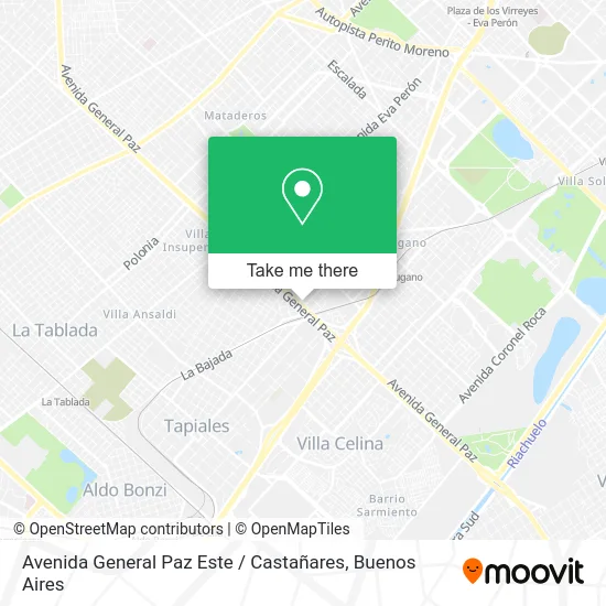 Avenida General Paz Este / Castañares map