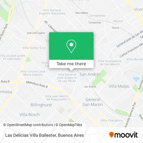 Mapa de Las Delicias Villa Ballester