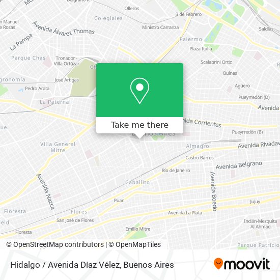 Hidalgo / Avenida Díaz Vélez map