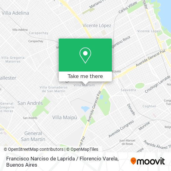 Francisco Narciso de Laprida / Florencio Varela map