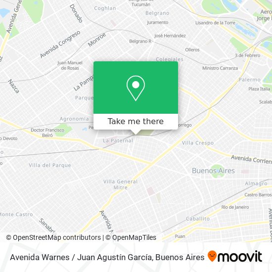 Mapa de Avenida Warnes / Juan Agustín García