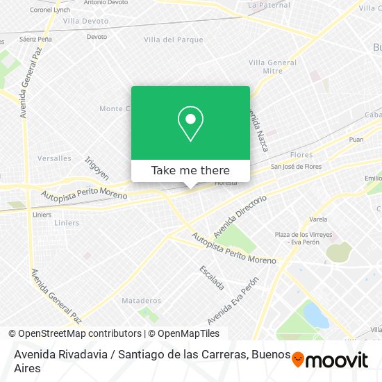 Avenida Rivadavia / Santiago de las Carreras map