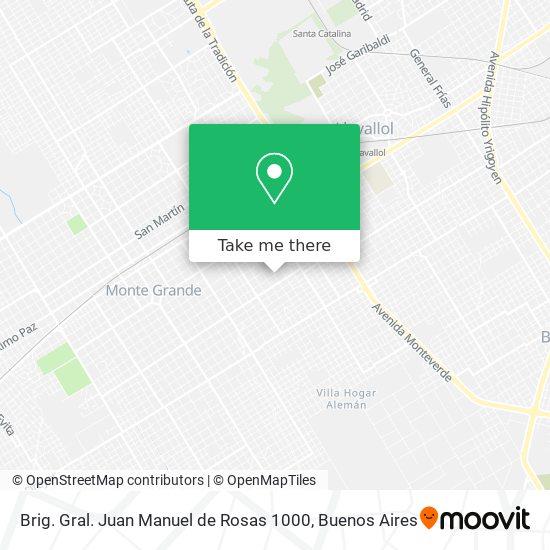 Brig. Gral. Juan Manuel de Rosas 1000 map