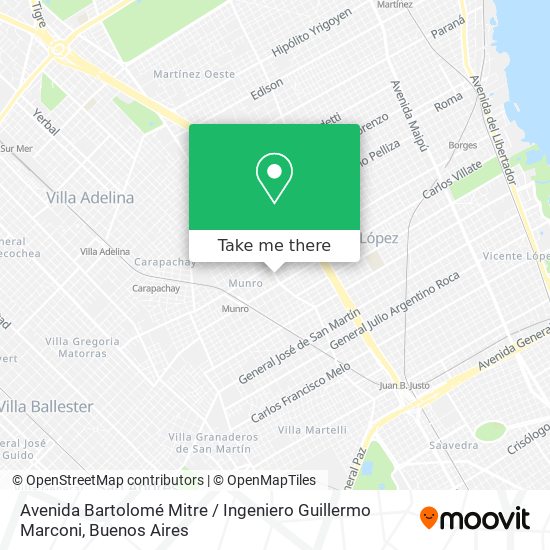 Avenida Bartolomé Mitre / Ingeniero Guillermo Marconi map