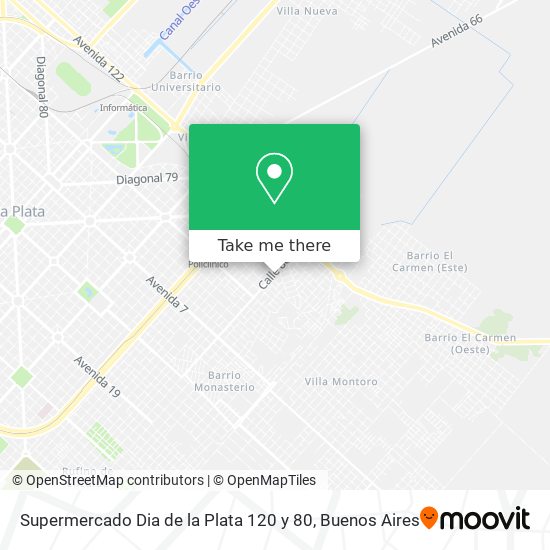 Supermercado Dia de la Plata 120 y 80 map