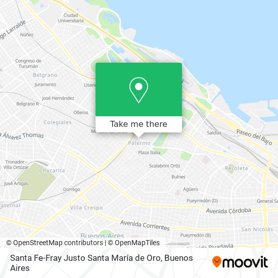 Santa Fe-Fray Justo Santa María de Oro map