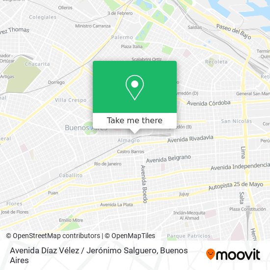 Mapa de Avenida Díaz Vélez / Jerónimo Salguero