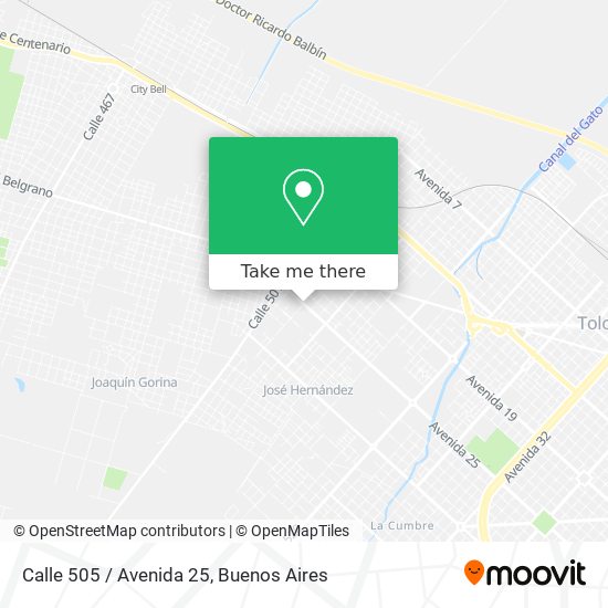 Calle 505 / Avenida 25 map