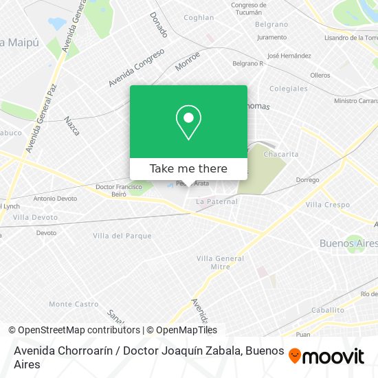 Mapa de Avenida Chorroarín / Doctor Joaquín Zabala