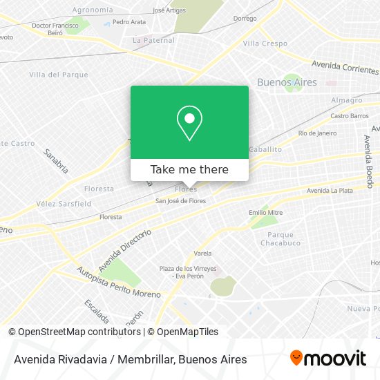 Avenida Rivadavia / Membrillar map
