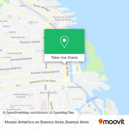 Mapa de Museo Antartico en Buenos Aires