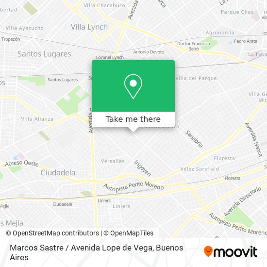 Mapa de Marcos Sastre / Avenida Lope de Vega