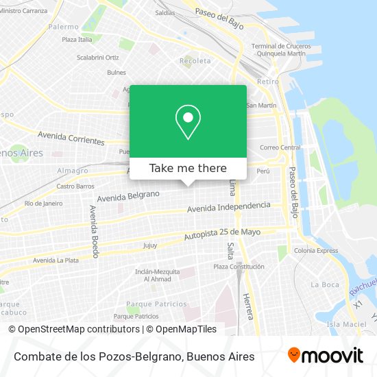 Combate de los Pozos-Belgrano map
