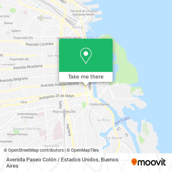 Avenida Paseo Colón / Estados Unidos map