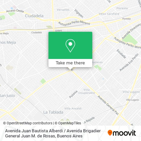 Mapa de Avenida Juan Bautista Alberdi / Avenida Brigadier General Juan M. de Rosas