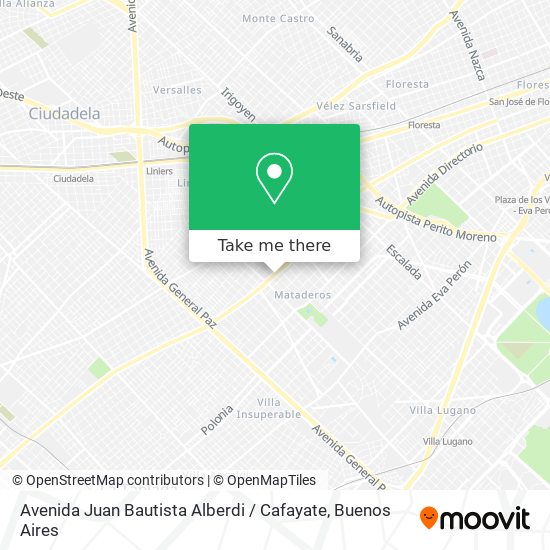 Avenida Juan Bautista Alberdi / Cafayate map