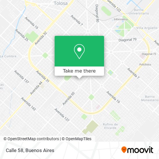 Calle 58 map
