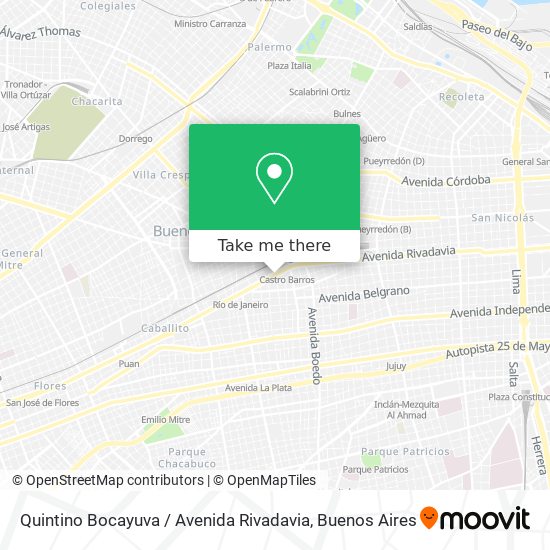 Mapa de Quintino Bocayuva / Avenida Rivadavia