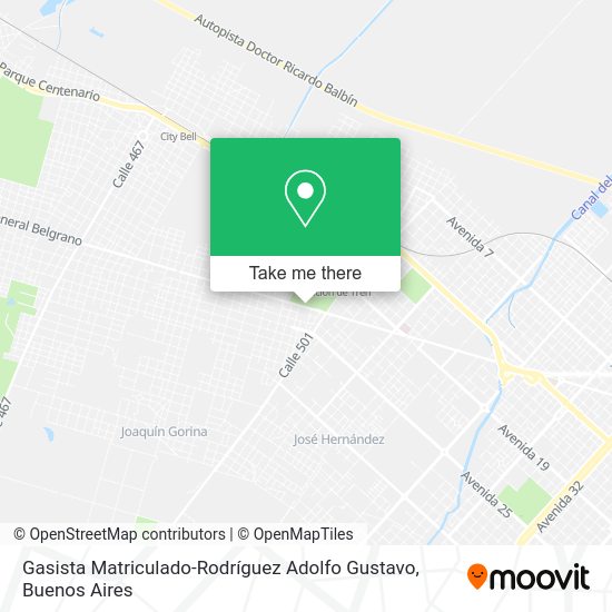 Mapa de Gasista Matriculado-Rodríguez Adolfo Gustavo