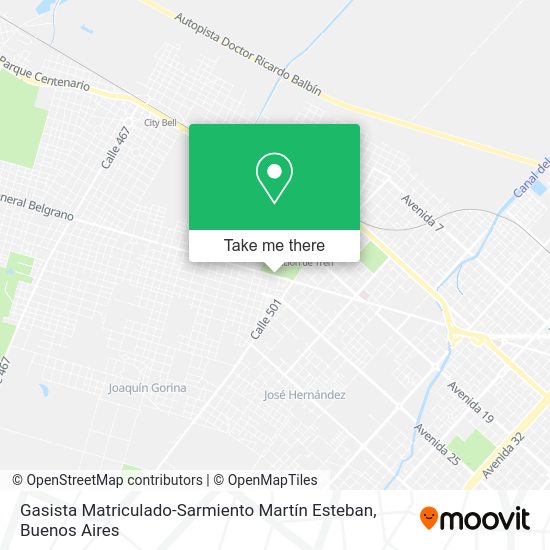 Mapa de Gasista Matriculado-Sarmiento Martín Esteban