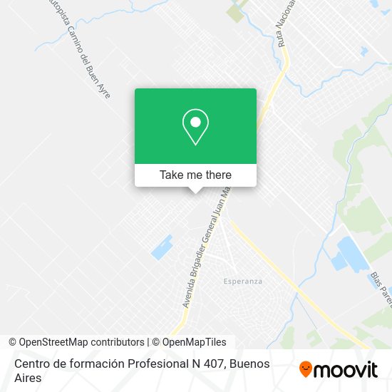Mapa de Centro de formación Profesional N 407
