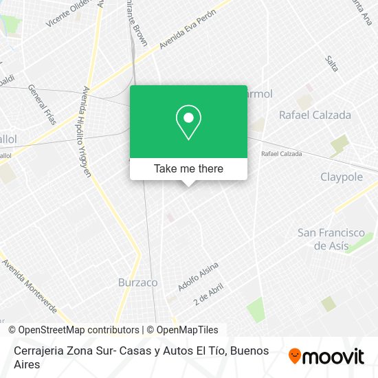 Mapa de Cerrajeria Zona Sur- Casas y Autos El Tío