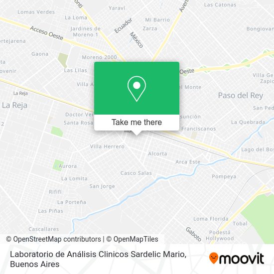 Mapa de Laboratorio de Análisis Clinicos Sardelic Mario