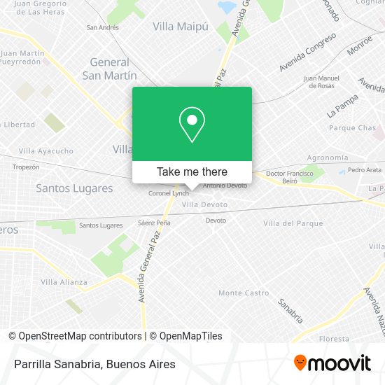 Parrilla Sanabria map