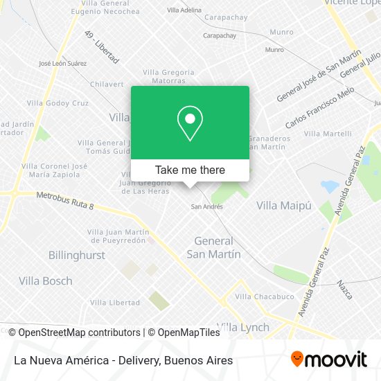 Mapa de La Nueva América - Delivery