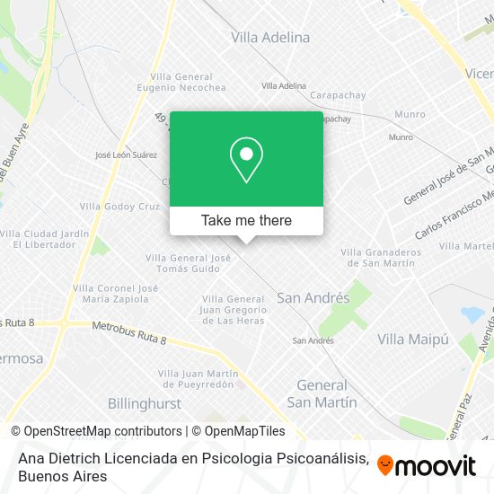 Ana Dietrich Licenciada en Psicologia Psicoanálisis map