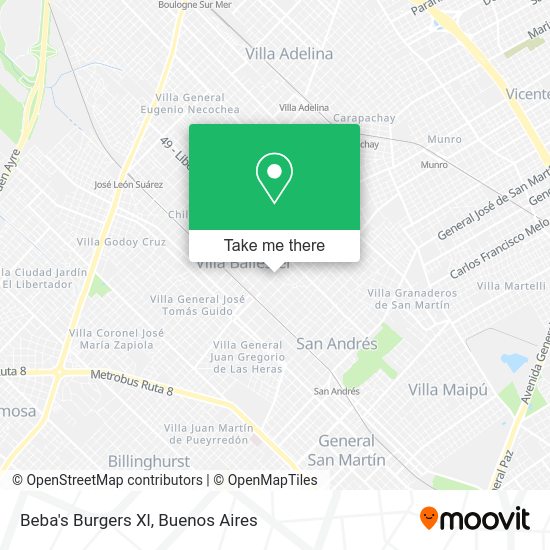 Mapa de Beba's Burgers Xl