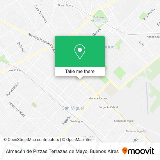 Almacén de Pizzas Terrazas de Mayo map