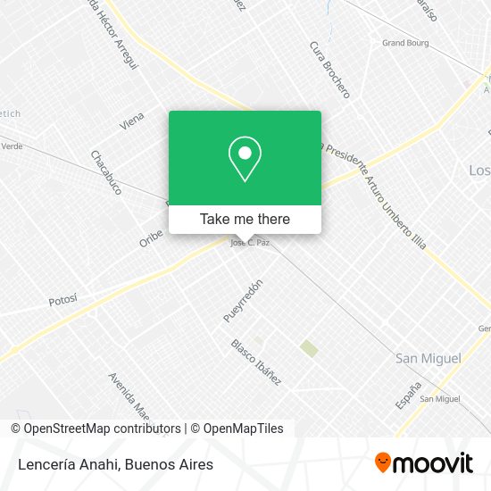 Lencería Anahi map