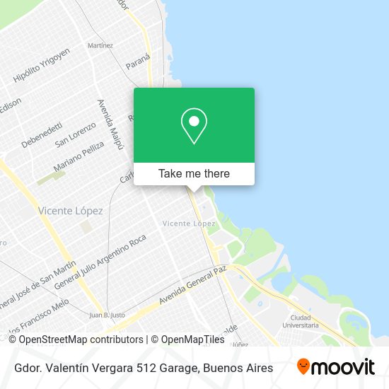 Gdor. Valentín Vergara 512 Garage map