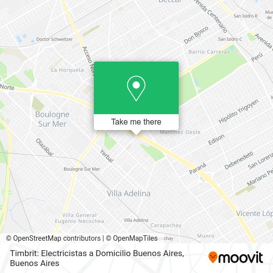 Mapa de Timbrit: Electricistas a Domicilio Buenos Aires