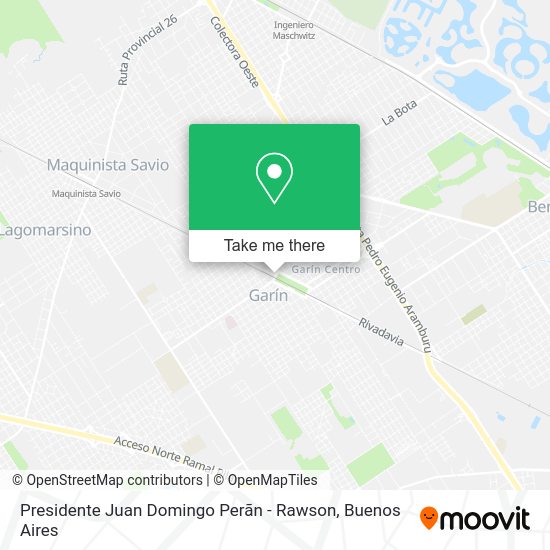 Mapa de Presidente Juan Domingo Perãn - Rawson