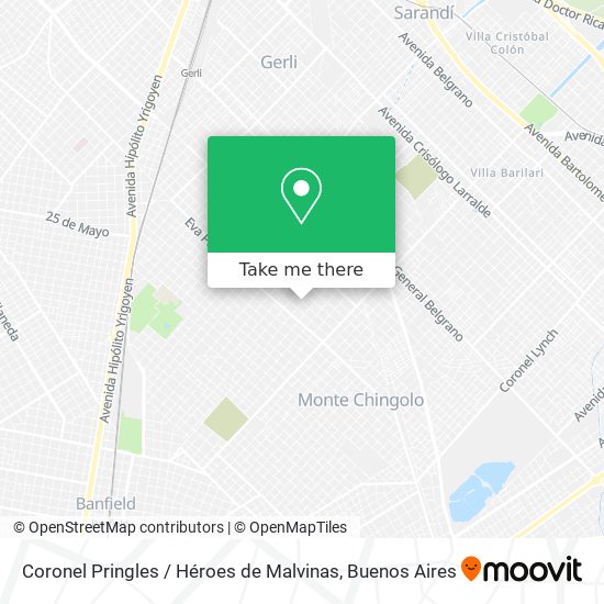 Mapa de Coronel Pringles / Héroes de Malvinas