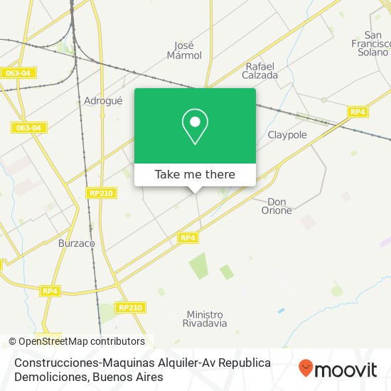 Construcciones-Maquinas Alquiler-Av Republica Demoliciones map