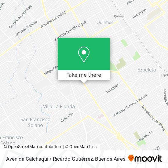 Avenida Calchaquí / Ricardo Gutiérrez map