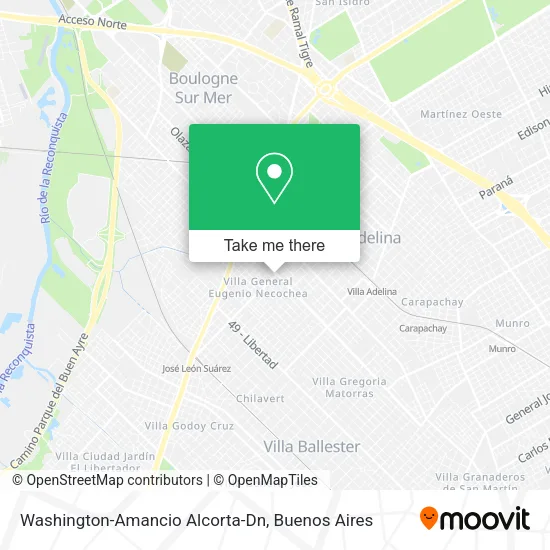 Washington-Amancio Alcorta-Dn map
