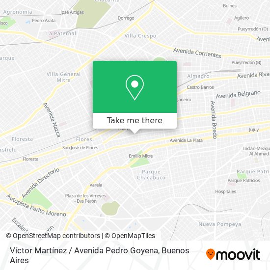 Víctor Martínez / Avenida Pedro Goyena map