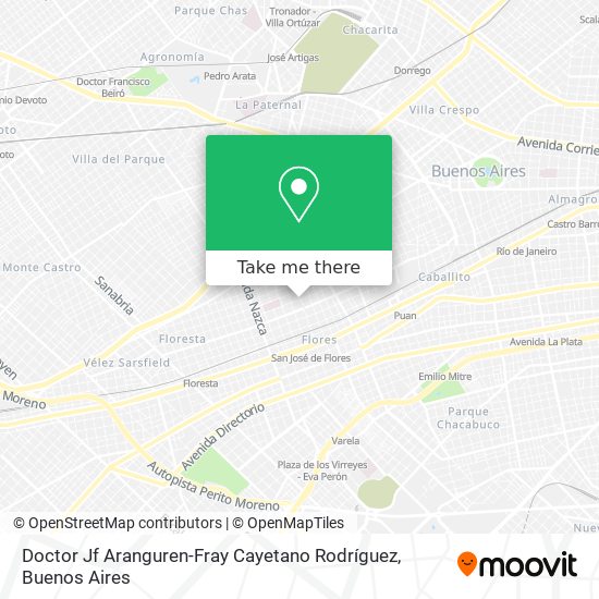 Doctor Jf Aranguren-Fray Cayetano Rodríguez map